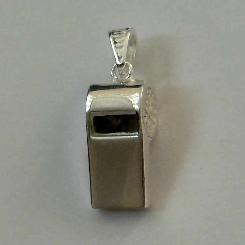 Unisex sound whistle pendant 925 sterling silver